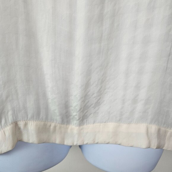 A New Day Women's Sheer Houndstooth Blouse Size Large Cream Casual Career Work - Picture 6 of 9